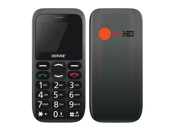 Seniortelefon med SOS/ALARMknapp och stora siffror