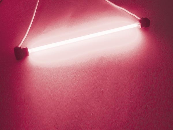 Fluorescerande glaslysrör, 100 mm Rosa 