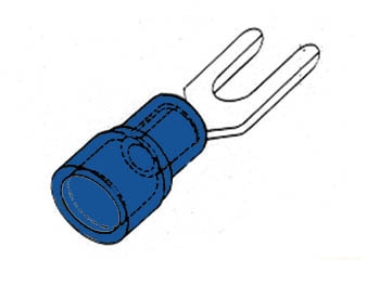 Kabelsko Gaffel 4.3mm, blå 10-pack