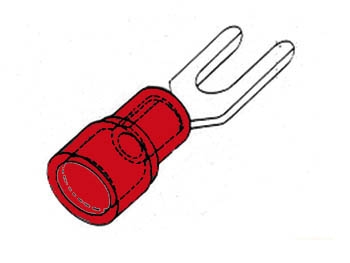 Kabelsko Gaffel 3.7mm, röd 10-pack