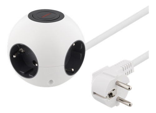 Grenuttag kulformat med 4 uttag med switch