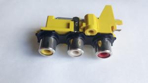 RCA för kretskort 3 uttag Gul