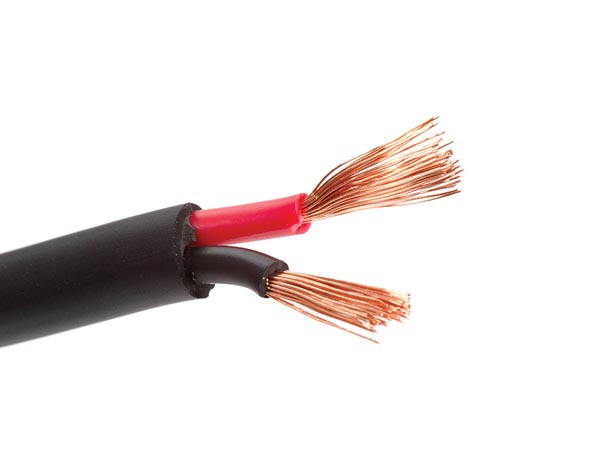 Högtalarkabel / DC kabel 2 x 2.50mm² , Svart / Metervara