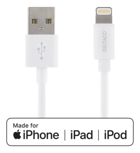 USB-synk-/laddarkabel till iPad, iPhone och iPod lightning