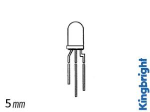 LED röd-grön 5mm, 3-ben