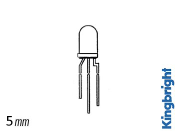 LED röd-grön 5mm, 3-ben