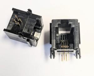 Modular RJ10 4P4C PCB Svart