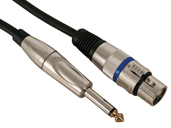 XLR Kabel 10 Meter , XLR Hon - Teleplugg 6,35 mm Mono