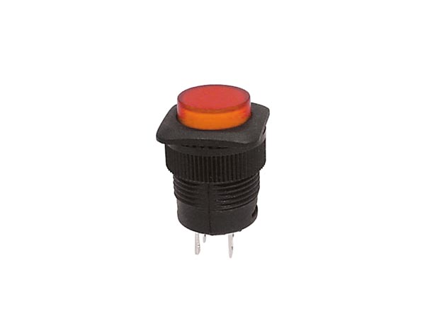 Tryckströmbrytare Från - (Till) LED Amber