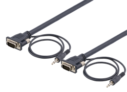 VGA - VGA Han - Han 2 Meter med 3,5mm ljud