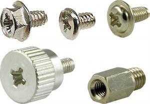 Data skruvar för chassie/FDD/HDD + spacer för moderkort, 10/50-pack