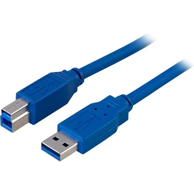 USB 3.0 kabel, A han - B han, 1m, blå