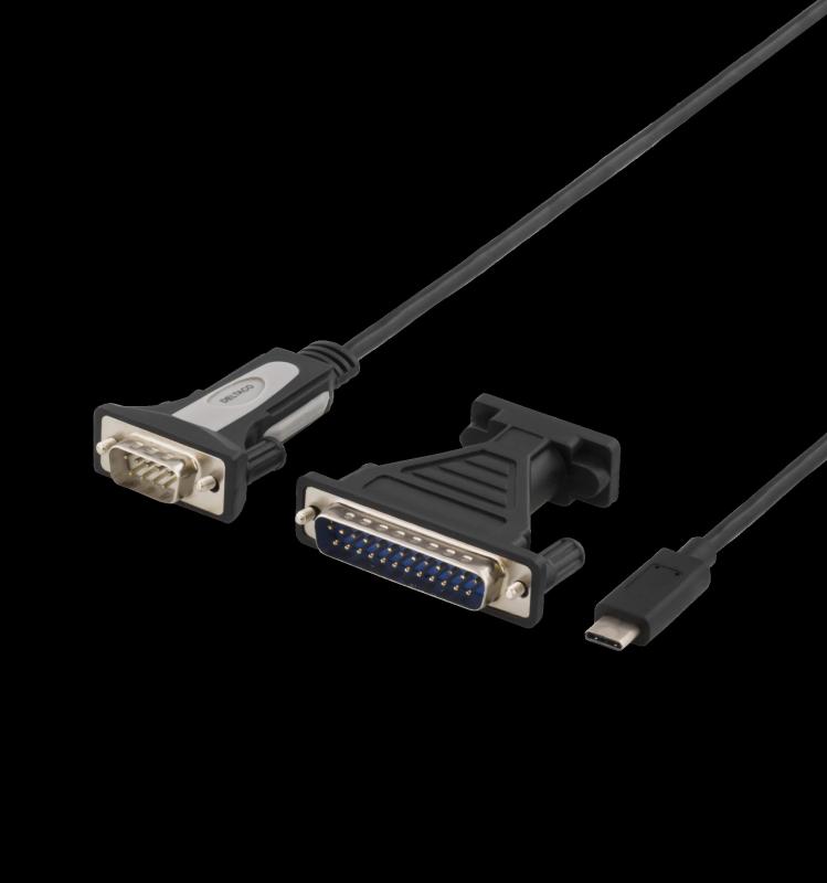 USB-C till seriell kabel + RS-232 + 9pol - 25pol adapter 