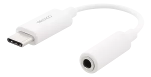 USB-C till 3,5 mm adapter, Stereo, Aktiv, 11 cm, vit