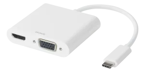 USB-C dockningsstation, HDMI/VGA/USB-C/3,5mm,