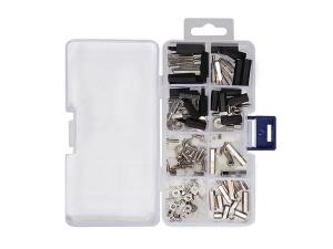 Distanser skruv och mutter i nylon och förnicklad metall. 205 st