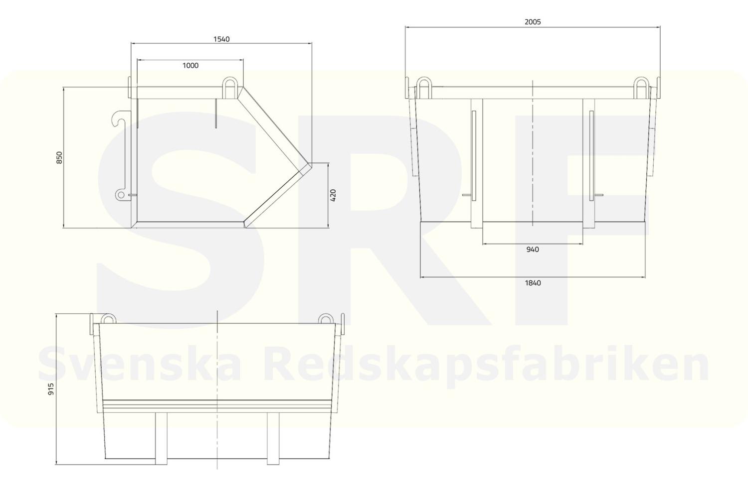 Container Ritning BM Container 2m3