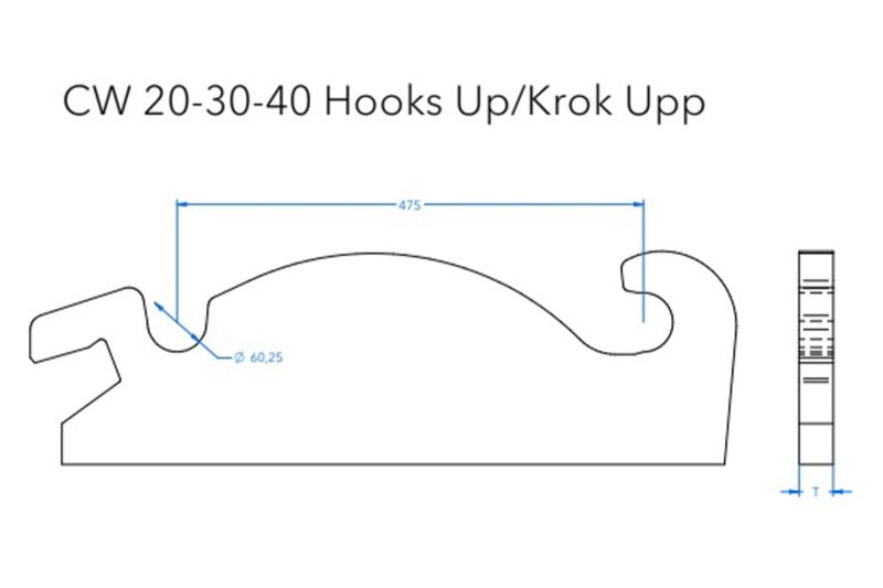 Redskapsfäste CW20 - 30mm Krok upp