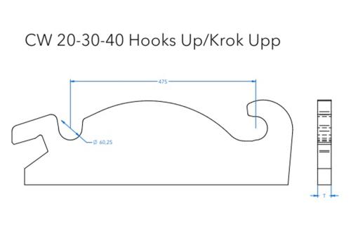 Redskapsfäste CW20 - 30mm Krok upp