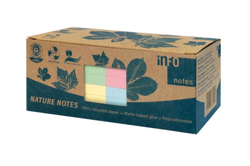 Notisar Info Notes Recycled 100% pastell