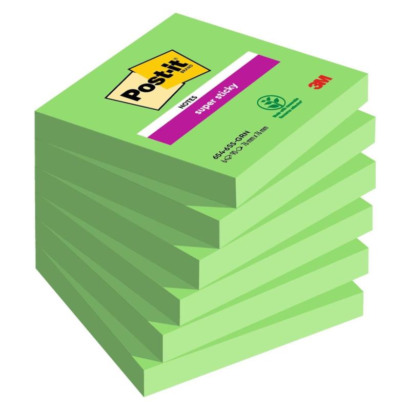 Notisar Post-it Super Sticky 90blad Grön 76x76mm