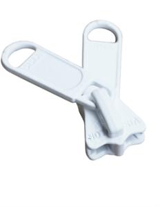 YKK LÖPARE - 8MM TAGG DUBBEL METALL VIT