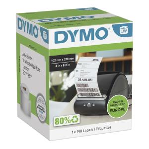 Etikett Dymo LabelWriter DHL/Bring/Schenker/Postnord Vit 102x210mm 140 st / förpackning
