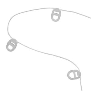 Glid på snöre 8cm VIT - 4mm skena