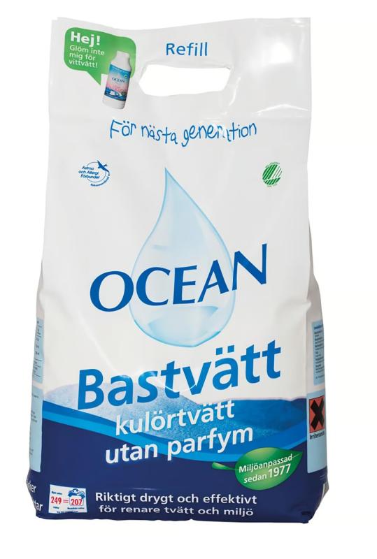 Tvättmedel Ocean Bastvätt Oparfymerad Refill 6,2kg