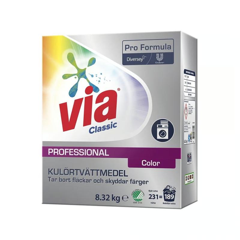 Tvättmedel Via Professional Color Plus Parfymerad 8,32kg