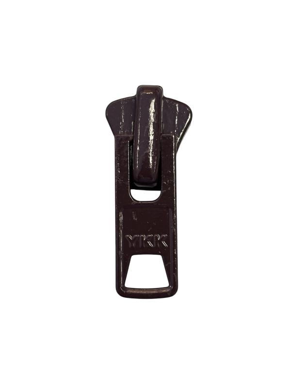 YKK LÖPARE - 10MM TAGG ENKEL METALL MÖRKBRUN