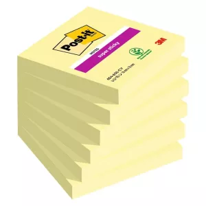 Notisar Post-it Super Sticky 90blad Canary Yellow 76x76mm