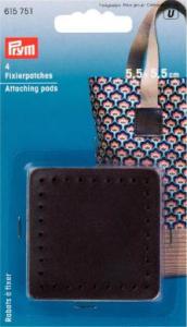 Prym Attaching pads for bag handles 5.5 x 5.5 cm brown