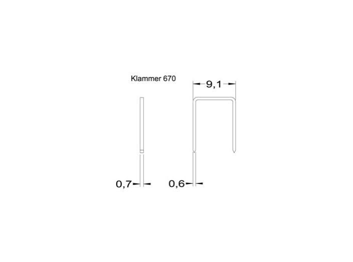 Klammer 670/06 mm SS, rostfria, 10 000st/fp