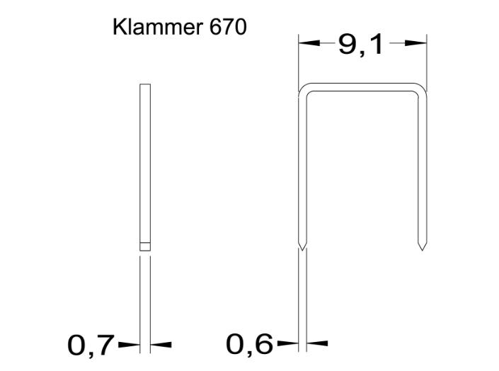 Klammer 670/08 mm SS, rostfria, 10 000st/fp