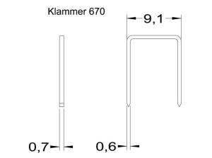 Klammer 670/08 mm SS, rostfria, 10 000st/fp