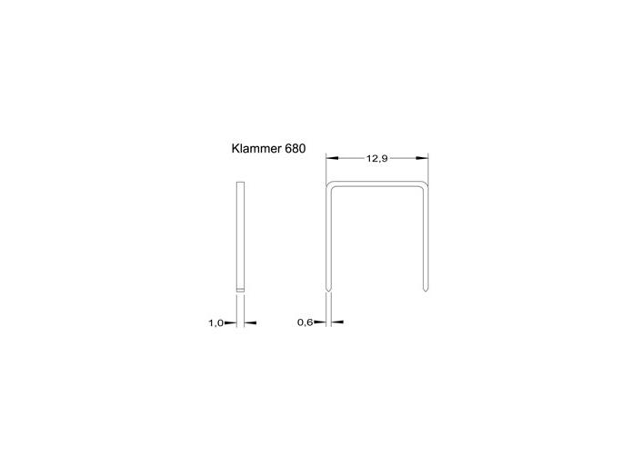 Klammer 680/06 mm SS, rostfria, 10 000st/fp