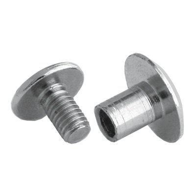 Läderskruv i metall 12,5 mm Silver – Styckvis (Skruv & Hylsa)