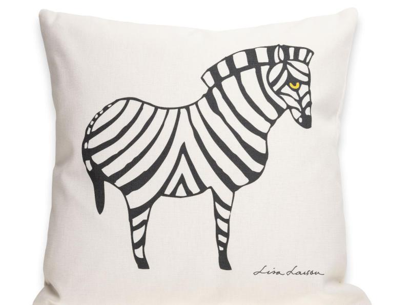 Kuddfodral ZEBRA Svart på Off-white 40x40