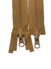 YKK Vislon Tvåvägs Blixtlås Mörkbeige – Delbar & Vändbar (30cm-120cm)