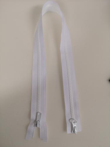 Vit, 2-vägs-Blixtlås Delbar 6mm