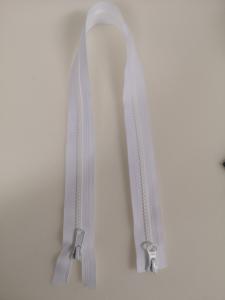 Vit, 2-vägs-Blixtlås Delbar 6mm