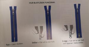YKK Kraftig Jackkedja, Mörkblå – 30cm till 120cm