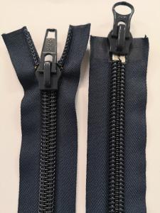 Blixtlås delbar spiral tvåvägs 85cm 10mm  marinblå