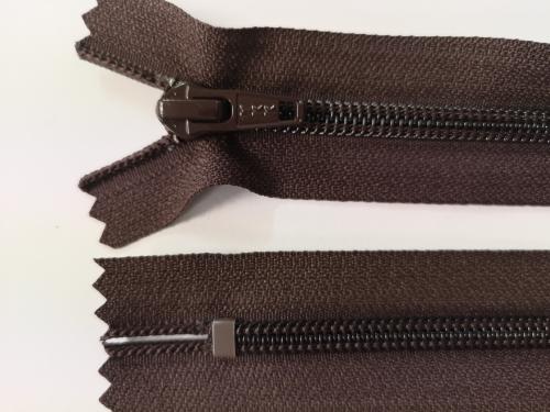 YKK Blixtlås Spiral 6 mm Mörkbrun – Fast 60 cm | F-kod: 570