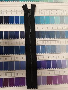 Metallblixtlås, 4 mm fast, YKK, 20 cm, svartoxid/svart