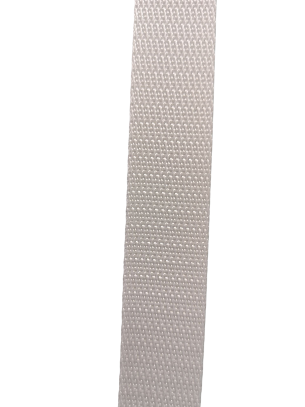 Polyestervävband 25 mm – Vit, 400 kg brottgräns