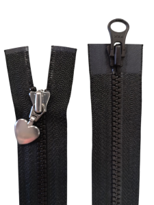2-vägs Vislonblixtlås 4 mm, Svart, 58 cm