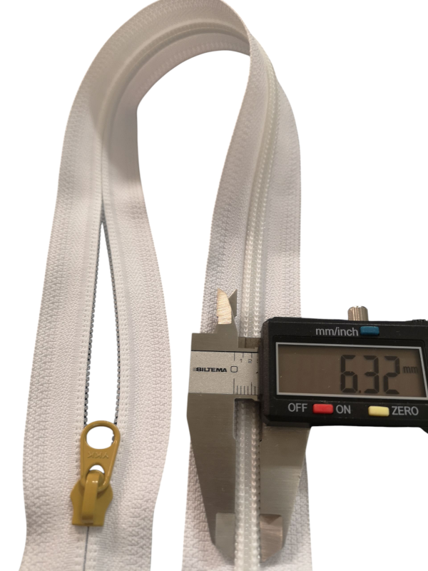 Löpare till Blixtlås Spiral 6 mm – Vattentät, Bakvänd, Currygul