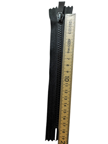 SVART YKK BLIXTLÅS - EJ DELBART, 6 MM